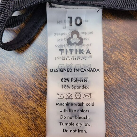 NWT Titika Marguerite Black Strappy Perforated Low Impact Bra 10 - Picture 6 of 7